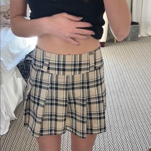 plaid pleated mini skirt